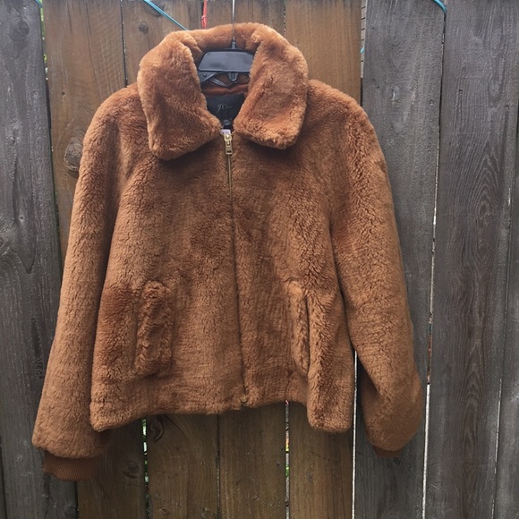 NWT J.Crew Plush fleece bomber jacket - Picture 4 of 7